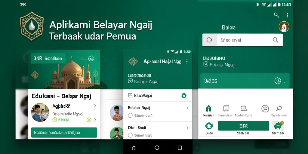 Antarmuka aplikasi 34R untuk Belajar Ngaji yang menarik dan interaktif.