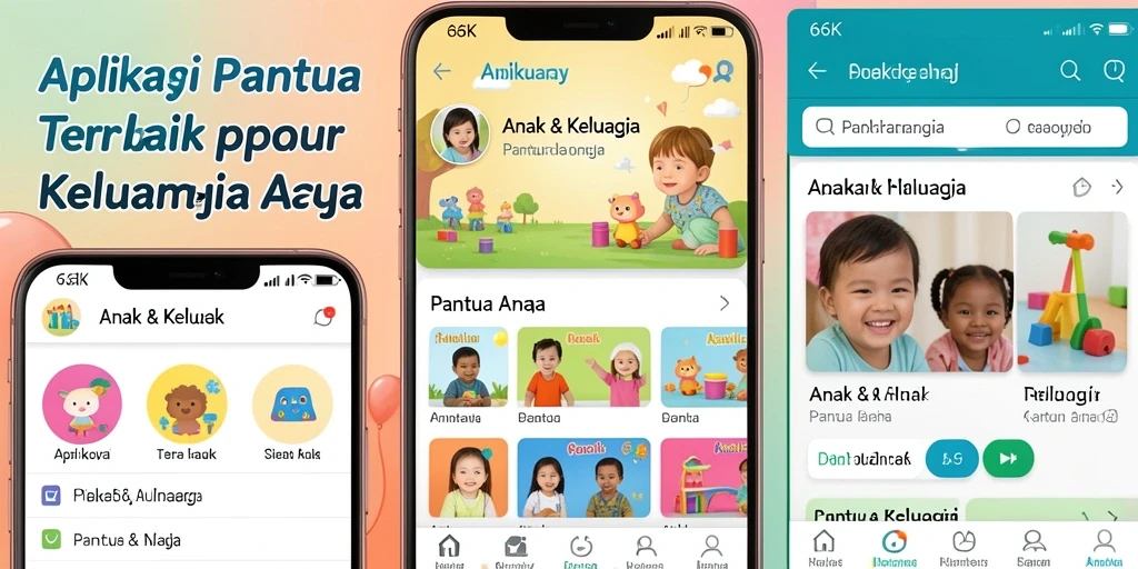 Tampilan antarmuka aplikasi 66K untuk Pantau Anak yang aman.