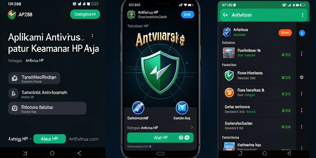 Antarmuka API288 yang intuitif dengan berbagai fungsi Antivirus HP.