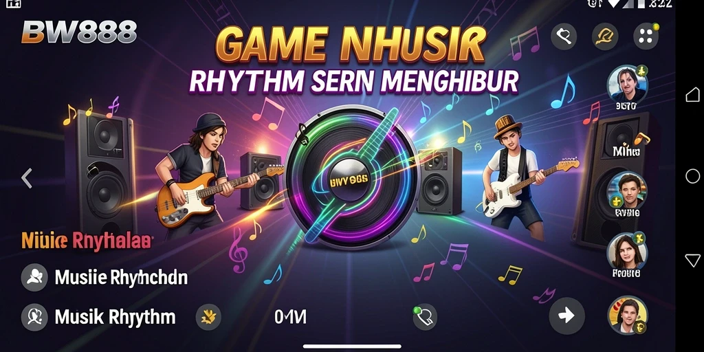Tampilan antarmuka BW888 yang penuh warna dan dinamis.