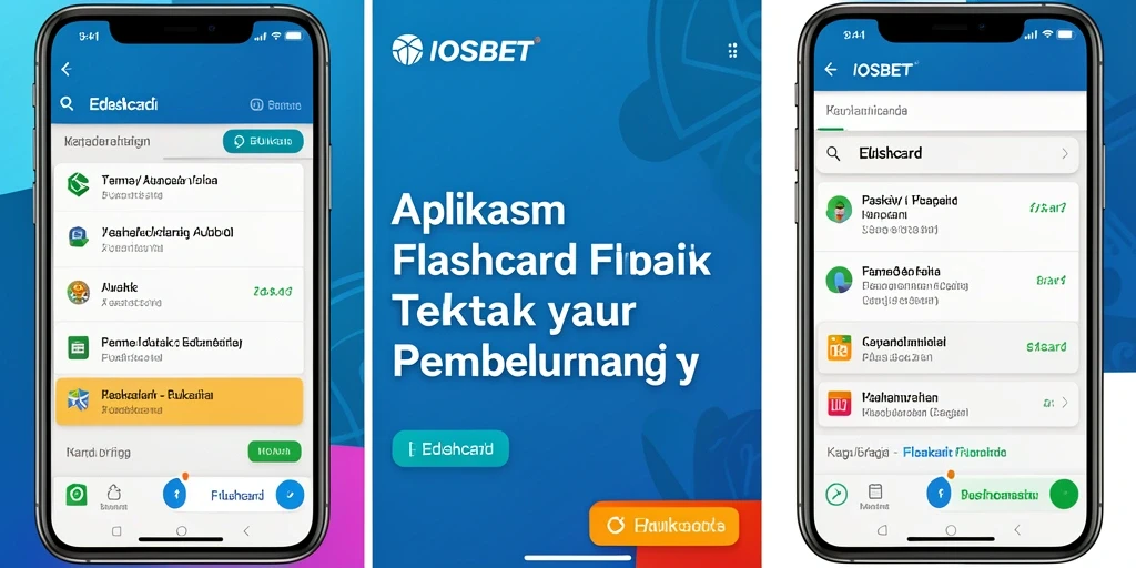 Antarmuka aplikasi Flashcard IOSBET yang menarik dan interaktif.