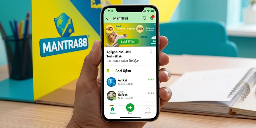 Tampilan antarmuka aplikasi MANTRA88 untuk Soal Ujian.