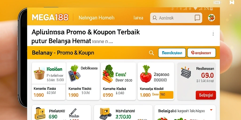 Antarmuka MEGA188 menampilkan berbagai kupon dan promo menarik.