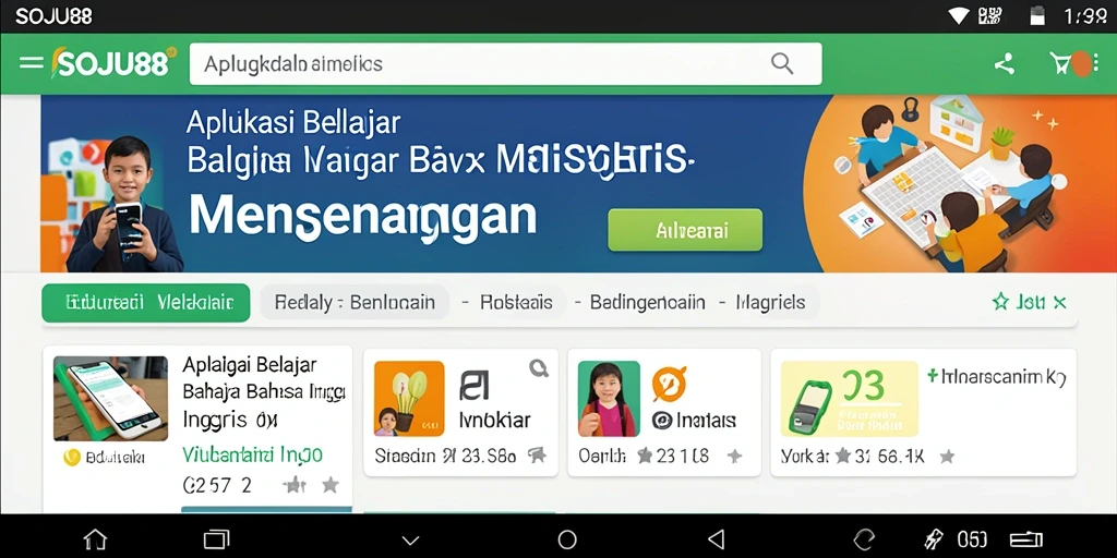 Tampilan antarmuka SOJU88 yang menarik untuk belajar bahasa Inggris.