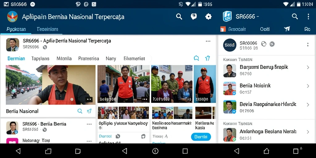 Antarmuka aplikasi SR6666 menunjukkan berita terkini dengan jelas.