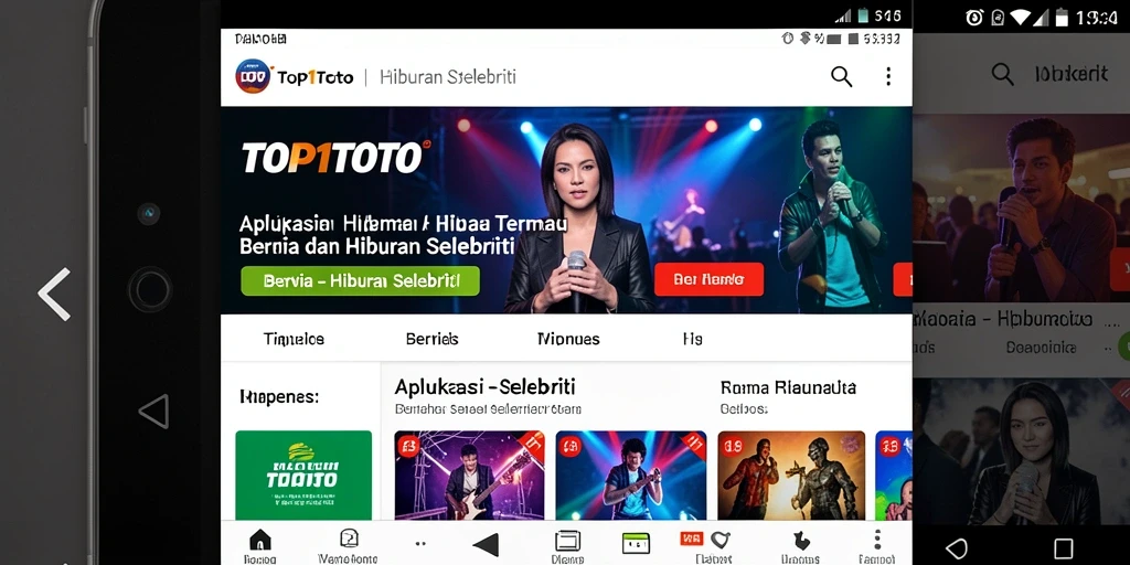 Antarmuka pengguna TOP1TOTO menampilkan berita selebriti terkini dan menarik.