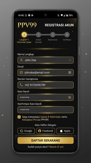 Cara Mudah Registrasi Akun ppv99 untuk Android